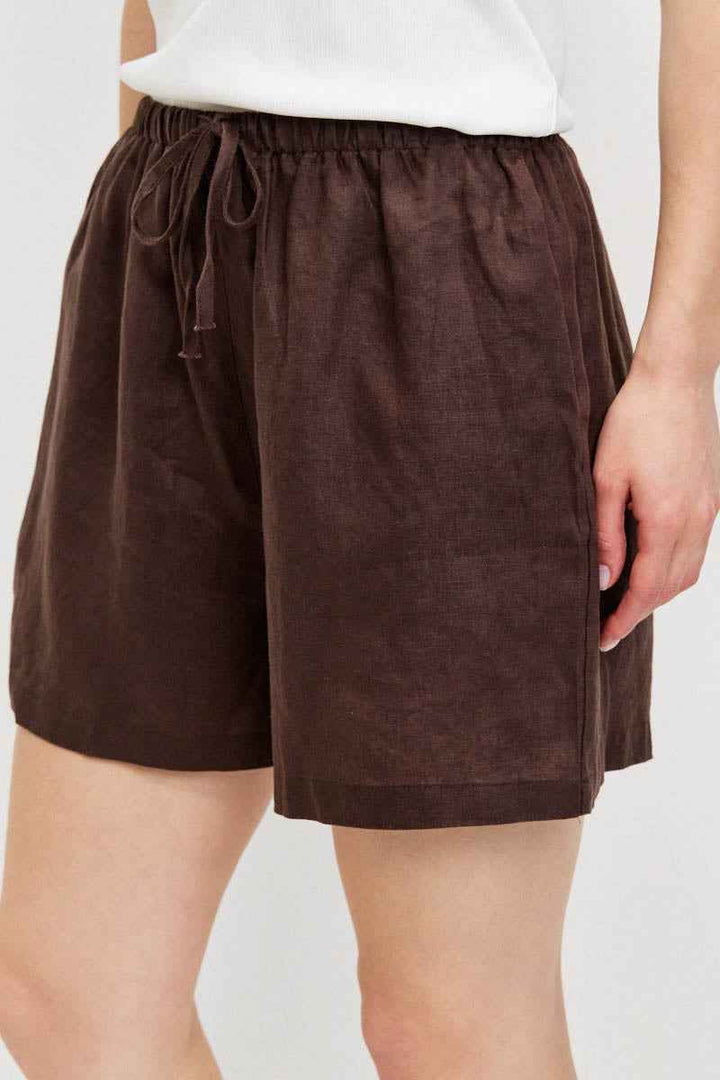 שורטס פשתן סיישל חום קוקוס