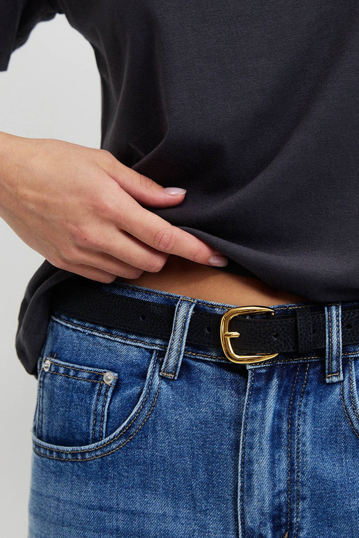 חגורת עור קלואי שחורה