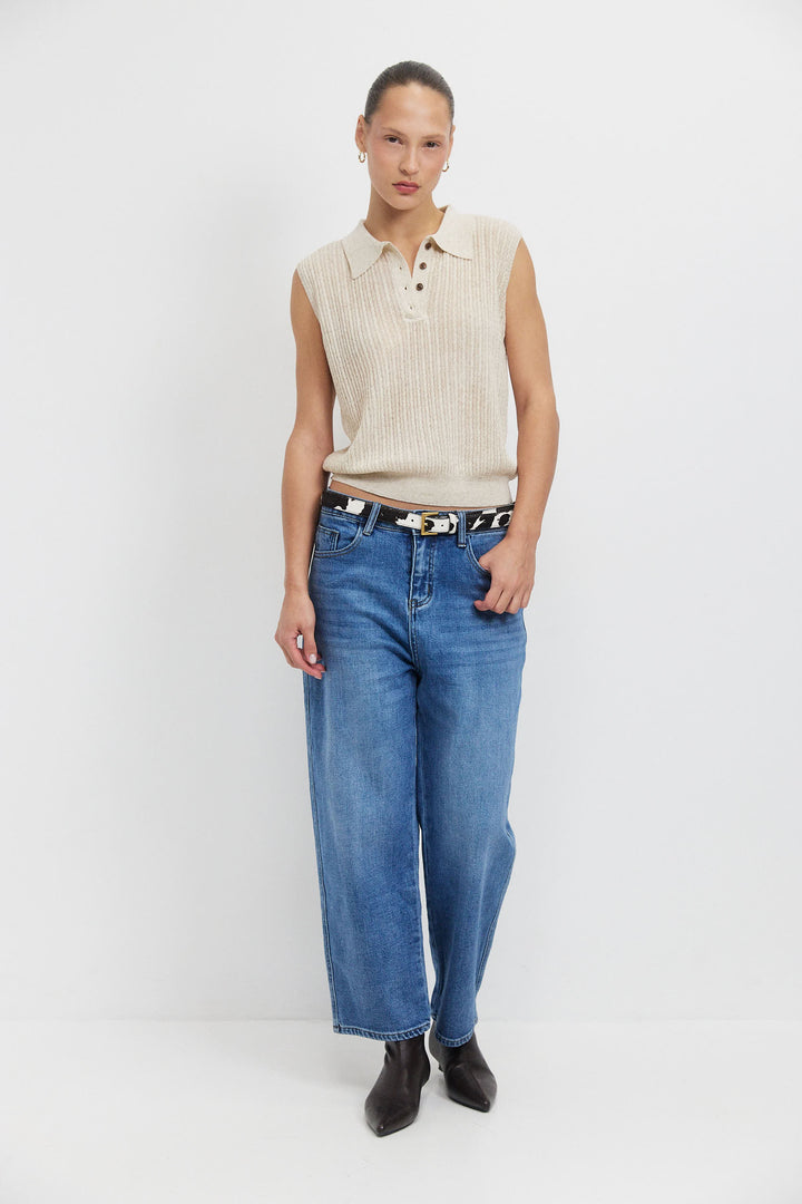 חגורת עור בהדפס פרה