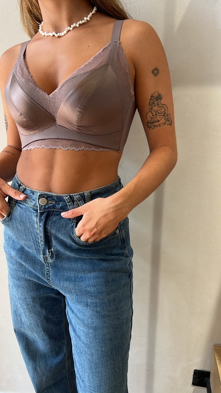 חזיית SOFT SATIN סגול מעושן